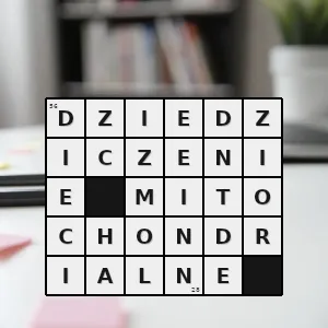 Rozwiązanie krzyżówki: mitochondria - dziedziczenie mitochondrialne | hasła, synonimy i podpowiedzi Hasło krzyżówkowe mitochondria - dziedziczenie mitochondrialne – rozwiązanie, synonimy, podpowiedzi i definicje krzyżówkowe